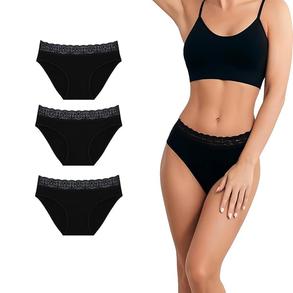 FLADY Heavy Flow Period Pants for Women Black Ladies Knickers Multipack Maternity pants After Birth Full Briefs Women Underwear Incontinence Pants Period Knickers for Teens Starter Kit 3pcs